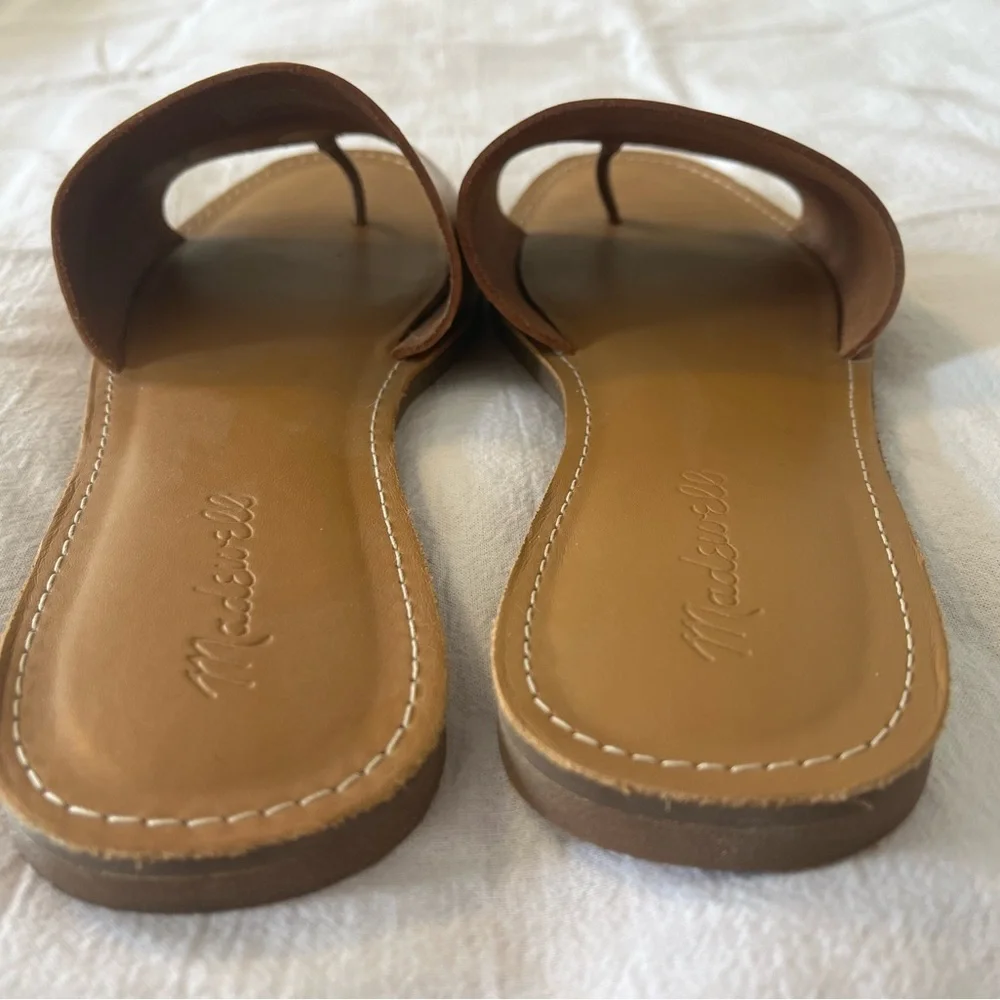 Madewell Tan Leather Slide Sandals - Picture 5 of 6